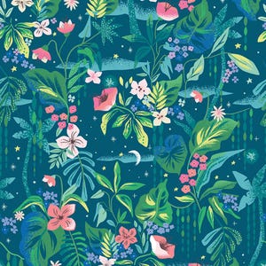 Forever Neverland Tropical Floral Night Yardage by Jill Howarth for Riley Blake Designs | C15903-NIGHT