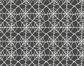 Hey Pumpkin Webs Charcoal Yardage by My Mind's Eye for Riley Blake Designs | C16033-CHARCOAL