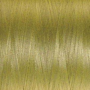 May include: A spool of olive green thread.