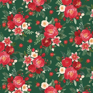 PRESALE Charming Christmas Main Green Yardage by Kelsey Carlson for Riley Blake Designs | C16350-GREEN