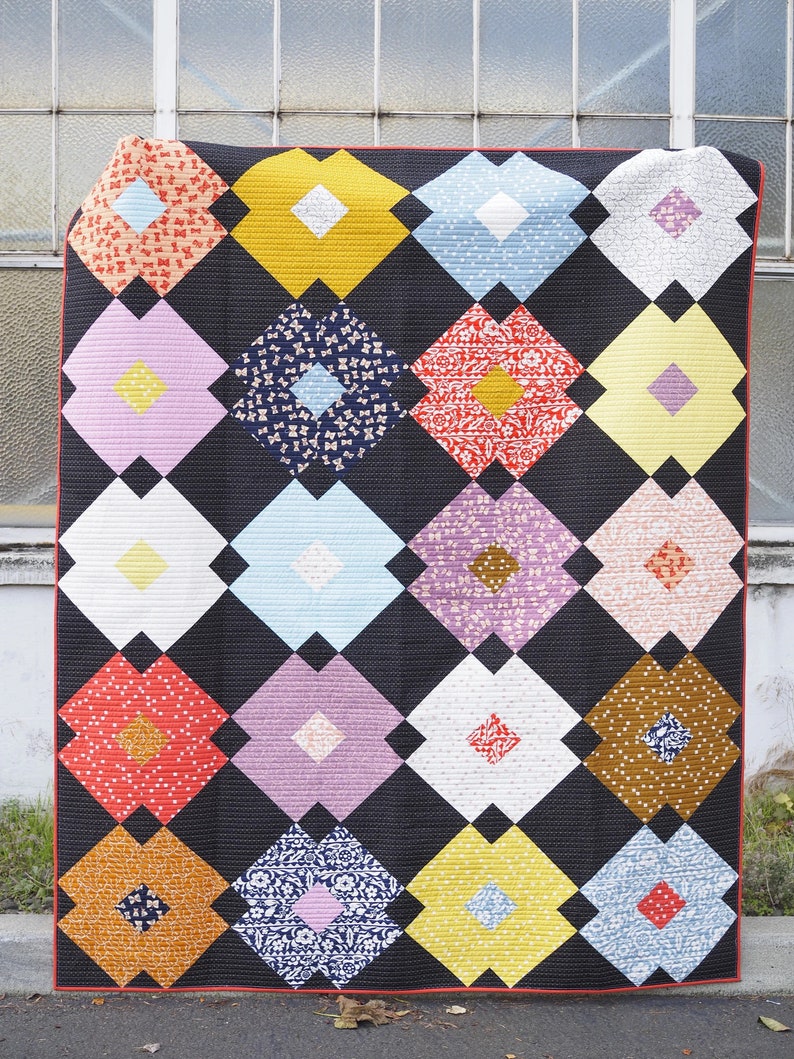 Blume Fliesen Quilt Muster von damals kam Juni | Etsy