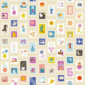 Salutations Stampy Parchment Yardage by Rashida Coleman Hale for Ruby Star Society | RS1089 11