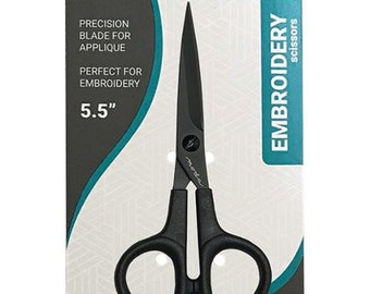 Teflon Embroidery Scissors by Moda Fabrics | 5.5" Size | Precision Non-Stick Blade