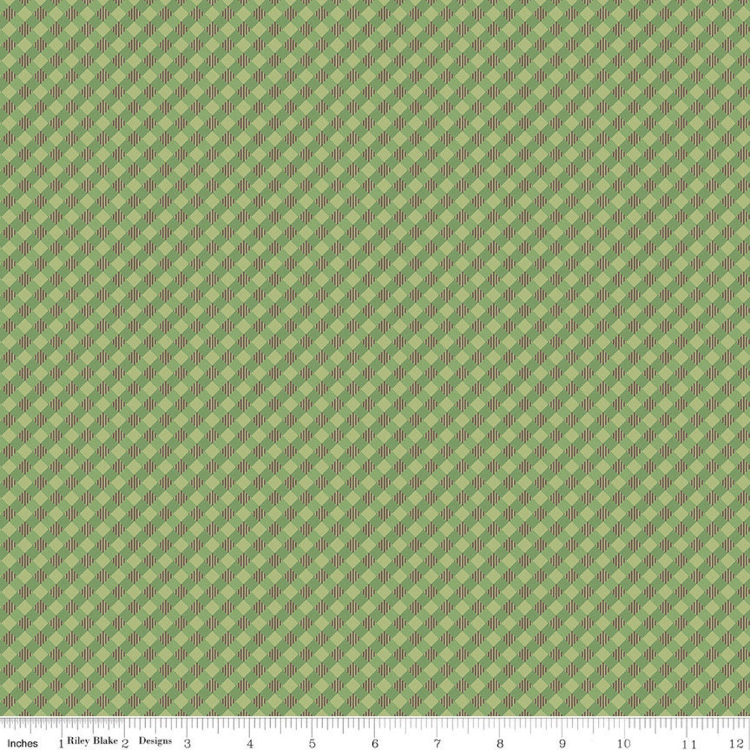 Autumn Basil Gingham Yardage by Lori Holt for Riley Blake Designs ...