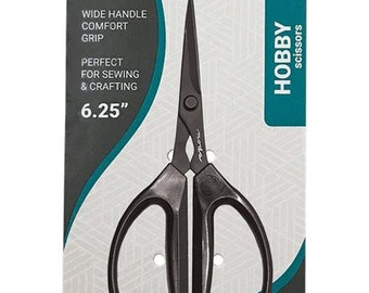 Teflon Hobby Scissors by Moda Fabrics | 6.25" Big | Wide Comfort Grip Handle | Non-stick Coating