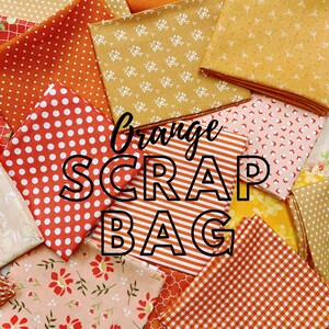 Orange Fabric Scrap Bag - Two Size Options!