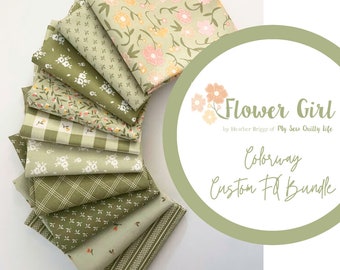 Flower Girl Sage Colorway Fat Quarter Bundle by Heather Briggs of My Sew Quilty Life | Custom Bundle