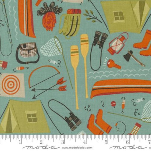 The Great Outdoors Sky Camping Gear Yardage by Stacy Iest Hsu for Moda Fabrics | 20882 18