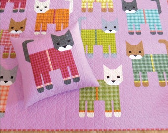 Cats in Pajamas Quilt Pattern by Elizabeth Hartman | EH074 | FQ Friendly