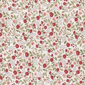 Berry And Pine Christmas Posies Snow Yardage by Lella Boutique for Moda Fabrics | 5241 11