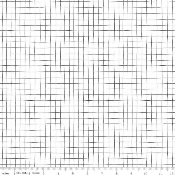 Wild and Free White Grid Yardage by Gracey Larson for Riley Blake Designs | C12936 WHITE | Low Volume Fabric