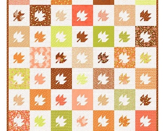 Leaf Checkerboard Quilt Pattern by Fig Tree and Co | FT 1854 | Fat Eighth Friendly!