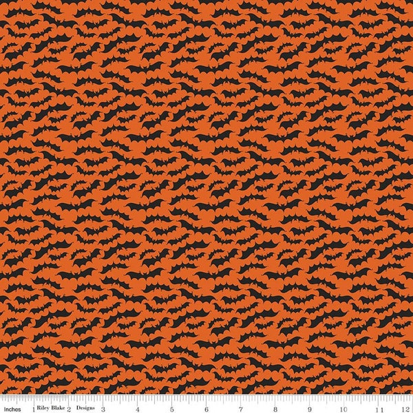 Fab-Boo-Lous Bats - Orange (C8174 ORANGE) SALE Fab-boo-lous by Dani Mogstad for Riley Blake Designs - 29" remnant