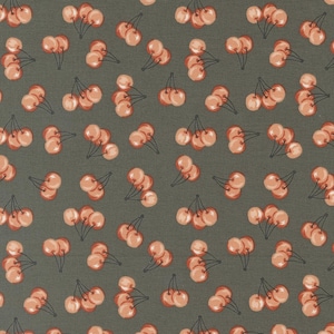 Farmstead Farm Fresh Cherries Charcoal Yardage by Stacy Iest Hsu for Moda Fabrics | 5 Yard Backing | 20906 16