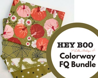 Hey Boo Green Goblin Colorway  by Lella Boutique for Moda Fabrics | 4 FQs | Custom Bundle