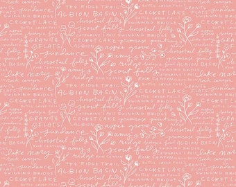 PRESALE Albion Pink Text Yardage by Amy Smart for Riley Blake Designs | C14595 PINK