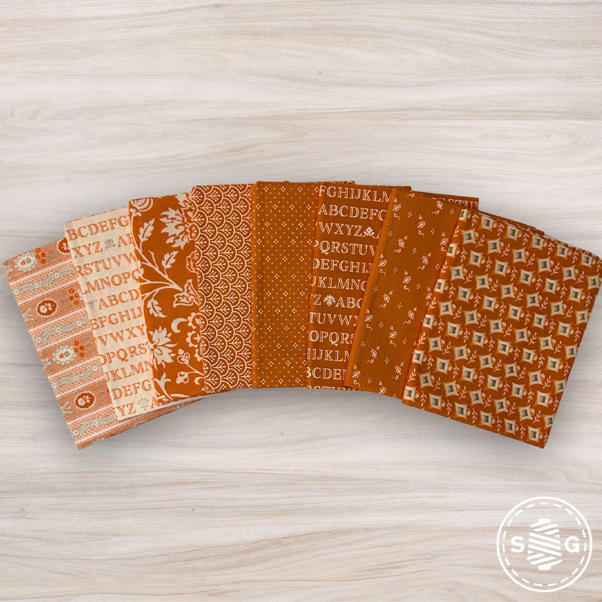 Agatha Road Fat Quarter Bundle Pumpkin by Fig Tree & Co for Moda Fabrics | 8 Precut Fat Quarters
