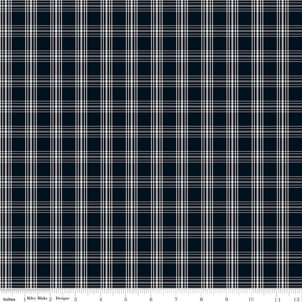 Gingham Farm Black Plaid by My Mind's Eye for Riley Blake Designs (C8994 BLACK) Fat Quarter