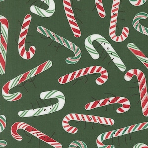 Tiny Christmas Candy Cane Pine Yardage by Lizzy House for Moda Fabrics | 37134 19
