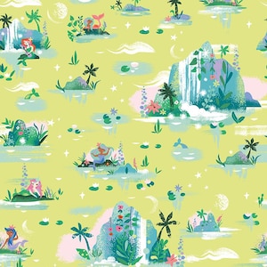 Forever Neverland Mermaid Lagoon Lemongrass Yardage by Jill Howarth for Riley Blake Designs | C15901-LEMONGRASS