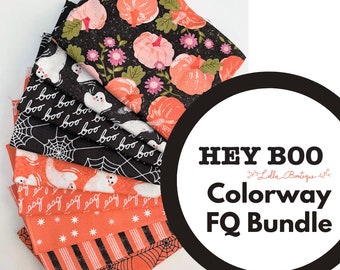 Hey Boo Halloween Colorway Fat Quarter Bundle by Lella Boutique for Moda Fabrics | 9 FQs | Custom Bundle