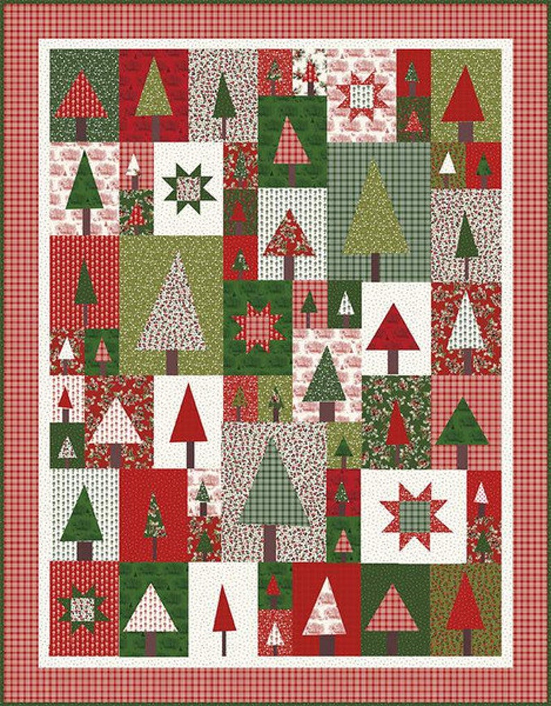 Pine Hollow Patchwork Forest Quilt Kit using Christmas Etsy