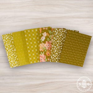 Portofino Custom Fat Quarter Bundle Pineapple Citron by Fig Tree & Co for Moda Fabrics | 6 Fat Quarters
