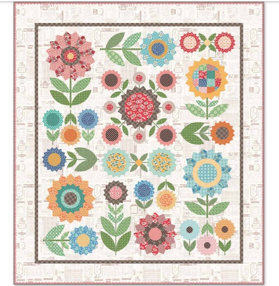 Lori Holt's Flea Market Flowers Quilt Kit In Stock Etsy