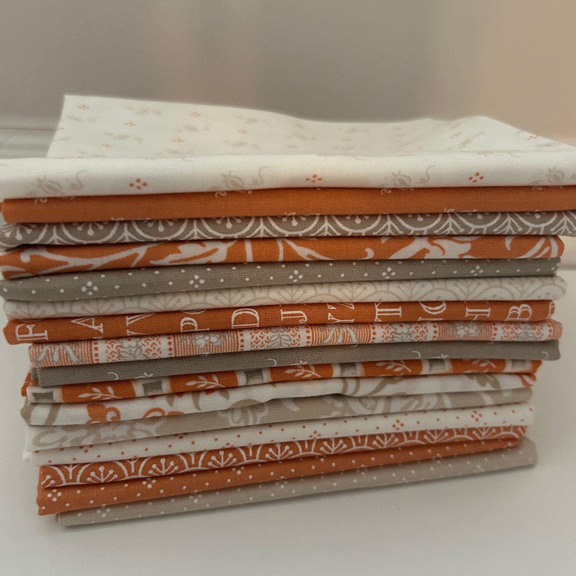 Agatha Road Fat Quarter Bundle Pumpkin Spice by Fig Tree & Co for Moda Fabrics | 16 Precut Fat Quarters