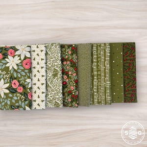 Berry And Pine Custom Fat Quarter Bundle Green by Lella Boutique for Moda Fabrics | 8 Fat Quarters
