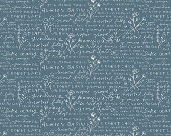 PRESALE Albion Blue Text Yardage by Amy Smart for Riley Blake Designs | C14595 BLUE