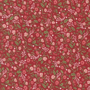 Berry And Pine Christmas Posies Cranberry Yardage by Lella Boutique for Moda Fabrics | 5241 14