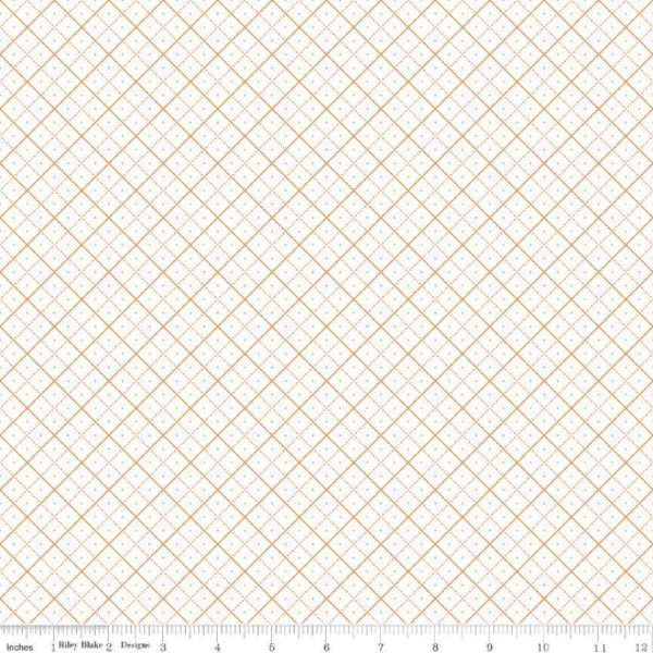 Lori Holt's Bee Backgrounds Orange Grid Yardage (C6383 ORANGE)