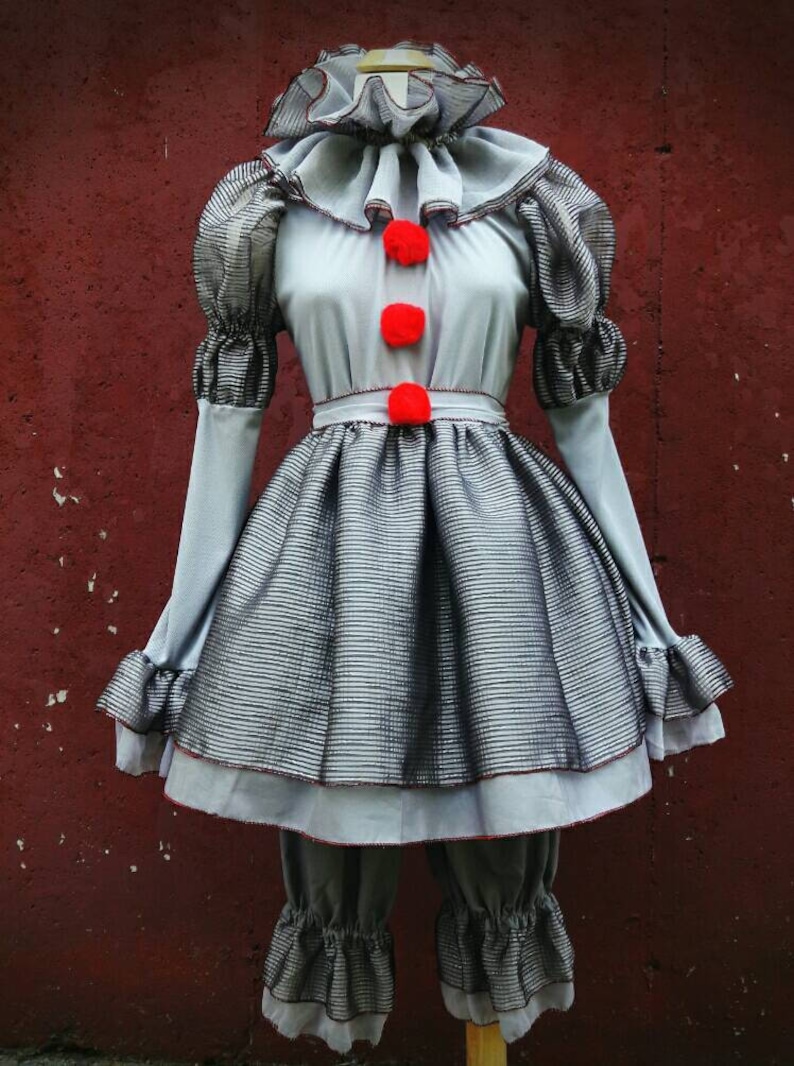 VK Freakshow gray clown Halloween costume dress small to plus size image 2