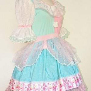 VK Freakshow harlequin fairy kei mint pastel ghost clown lolita Halloween costume dress small to plus size image 1