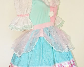 VK Freakshow harlequin fairy kei mint pastel ghost clown lolita Halloween costume dress small to plus size