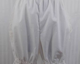 Ivory ruffle above the knee bloomers steampunk lolita adult women