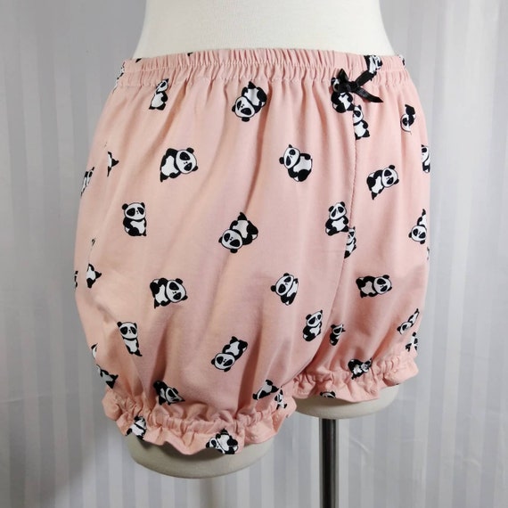 Pale pink panda jersey stretch pajama micro mini lolita | Etsy