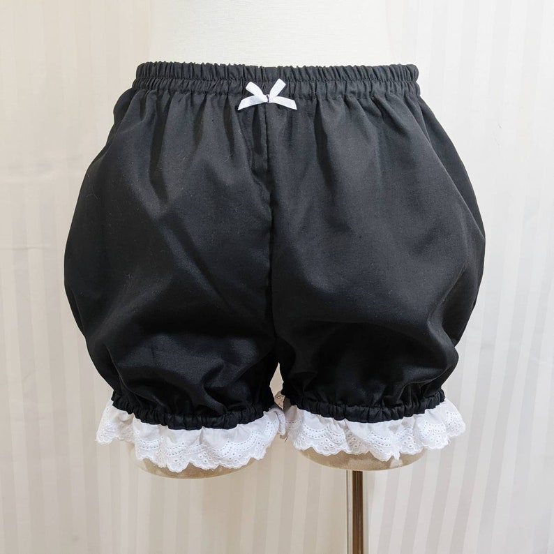 Mini lolita steampunk bloomers with eyelet lace trim shorts adult woman size small to plus size image 3