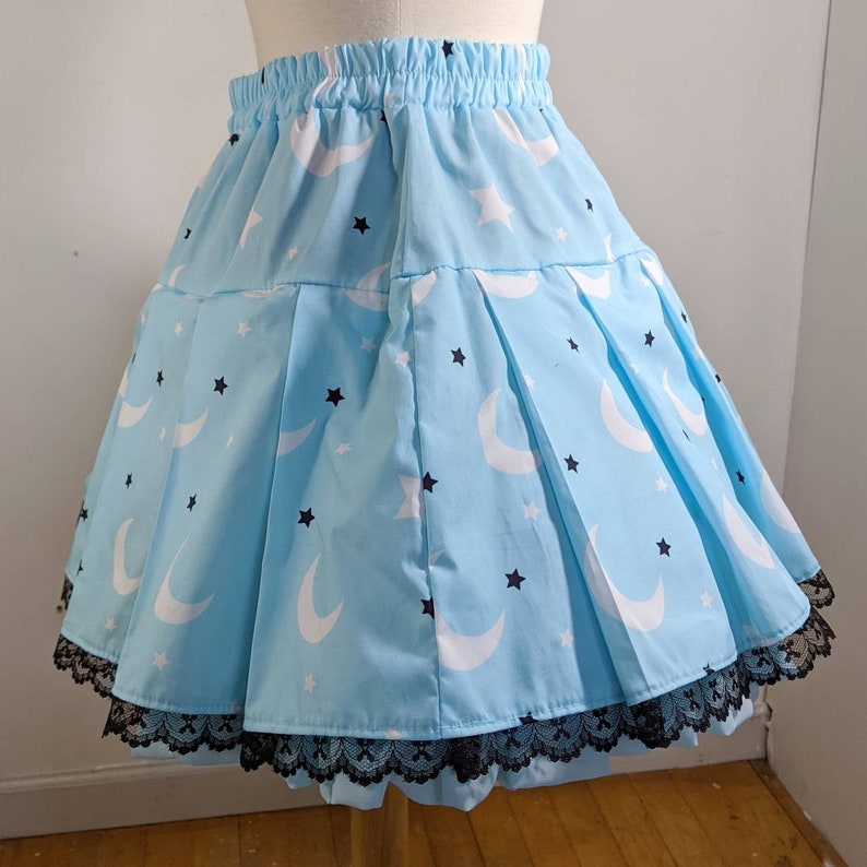 Moon and star galaxy pastel goth skirt fairy kei sweet pop lolita small to plus size image 2