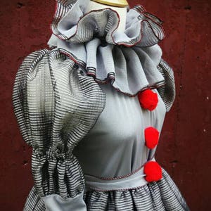 VK Freakshow gray clown Halloween costume dress small to plus size image 1