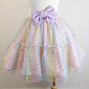 Rainbow pastel tutu skirt fairy kei fashion lolita small-plus size