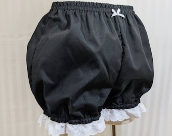 Mini lolita steampunk bloomers with eyelet lace trim shorts adult woman size small to plus size