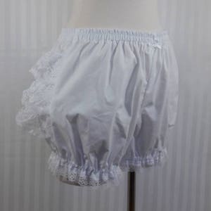 Weiße mikro mini kurze Pumphose Steampunk Lolita Erwachsene kleine bis plus Größe