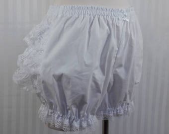 White micro mini short bloomers steampunk lolita adult small to plus size