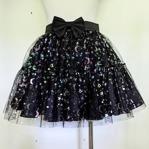 Pastel goth rainbow star tutu candy girl skirt fairy kei sweet pop lolita small to plus size