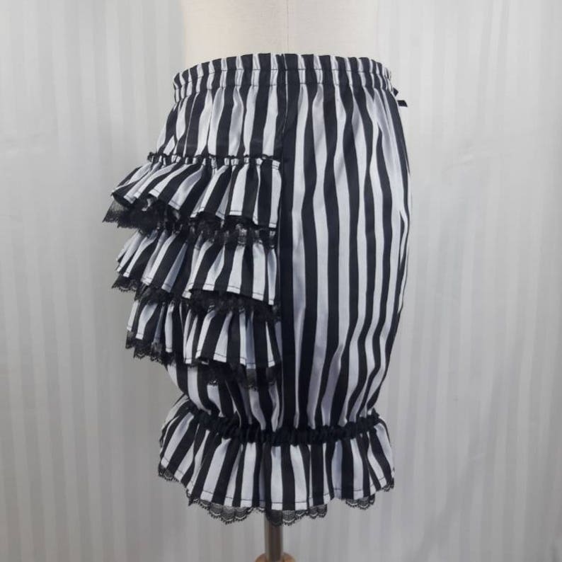 CHOOSE YOUR COLOR stripe fancy ruffle short bloomers steampunk lolita adult women small to plus size image 2