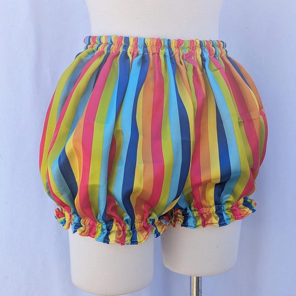 Choose your print extra puffy mini satin jester clown burlesque bloomers striped steampunk adult unisex small to plus size