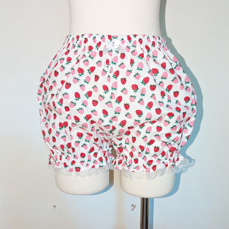 Pastel strawberry mini sweet lolita fairy kei bloomers shorts adult woman size small-plus size image 5