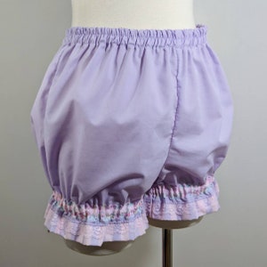 Light purple or pink plain mini stripe sweet lolita fairy kei kawaii pastel goth bloomers shorts adult woman small-plus size